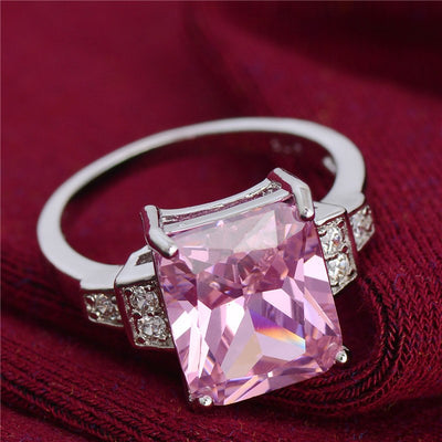 Anillo de Ágata Colorida con Circón AAA Chapado en Rodio - Image 3