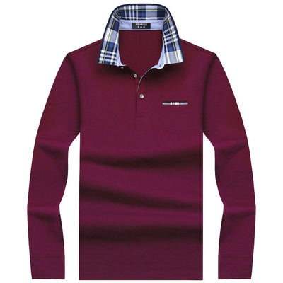 Playera Casual Ejecutiva con Solapa Fleece Suelta en Color Sólido para Hombre - Image 12
