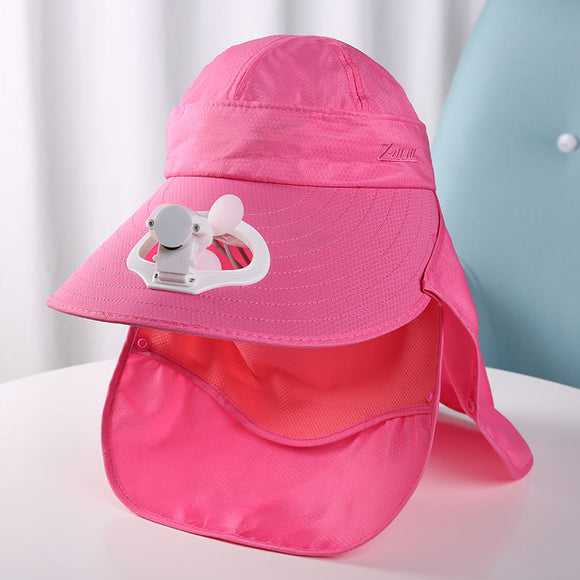 Sombrero para el Sol con Protección UV y Ventilador Integrado