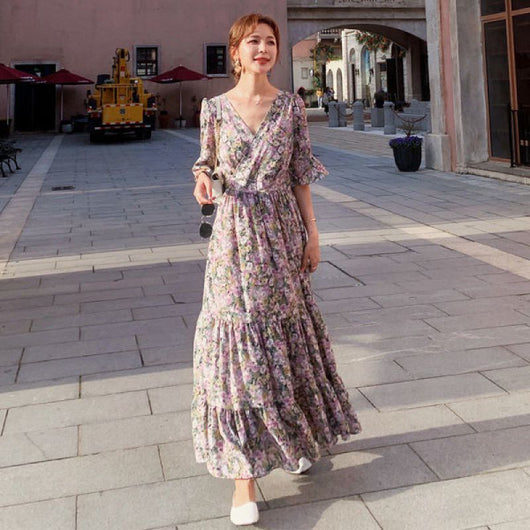 Vestido Largo Floral de Verano para Mujer Talla Grande - Image 3