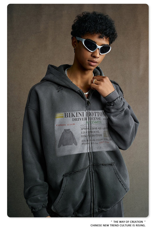 Sudadera Estilo Cardigan con Cierre y Diseño Roto - Image 19