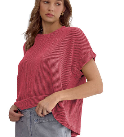 Blusa Suelta de Rayas con Mangas Murciélago - Top Cómodo y Versátil para Mujer - Image 5