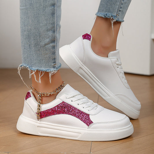 Tenis Blancos Brillantes para Uso Casual