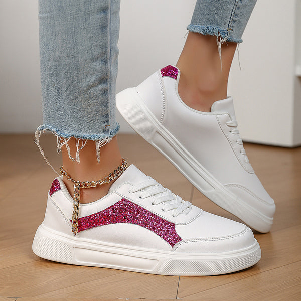 Tenis Blancos Brillantes para Uso Casual