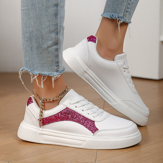 Tenis Blancos Brillantes para Uso Casual