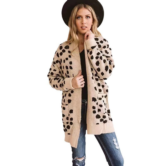 Cardigan Tejido Suelto con Lunares Irregulares para Mujer - Image 5