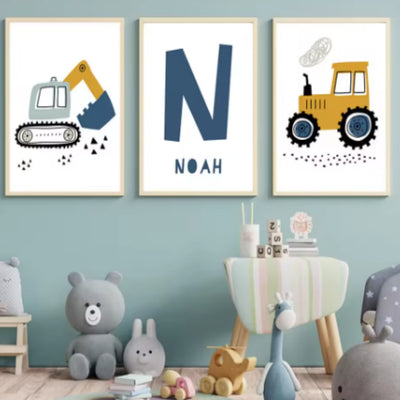 Póster de Arte en Lienzo Excavadora - Decoración Industrial