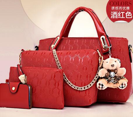 Juego de 4 Bolsas de Moda Coreana con Diseño en Relieve para Mujer - Image 7