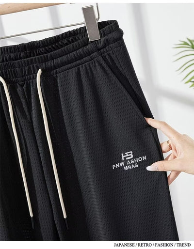 Pantalones Casuales Hombre Transpirables Seda de Hielo Cintura Elástica - Image 13