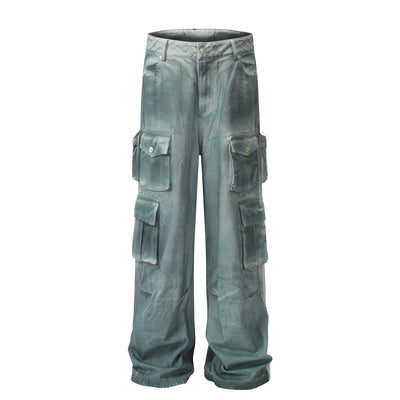 Pantalones Cargo Jeans con Múltiples Bolsillos Estilo Americano para Hombre - Image 5