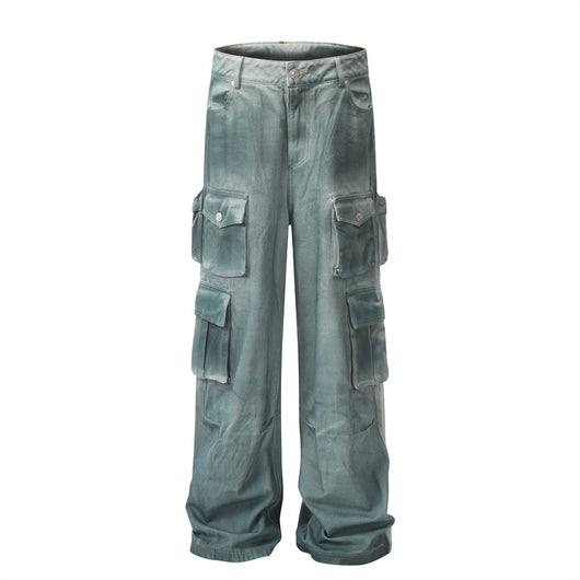 Pantalones Cargo Jeans con Múltiples Bolsillos Estilo Americano para Hombre - Image 5