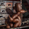 Adorno Perro Globo de Madera Artesanal