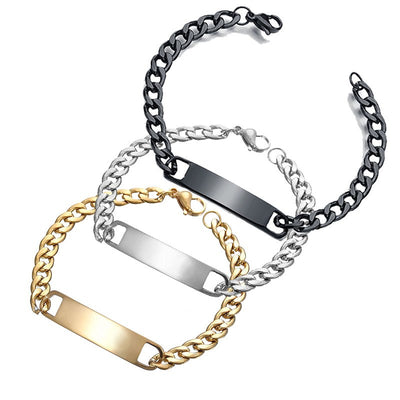 Pulsera Curva Negra Brillante con Logo de Marca - Image 3