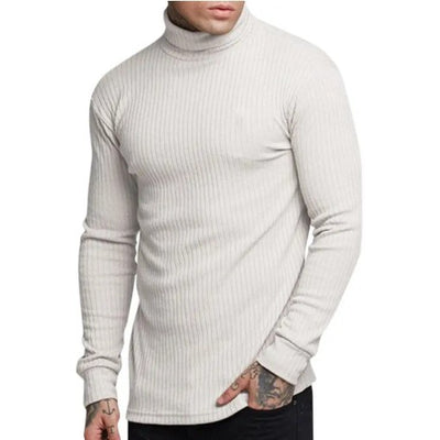 Suéter Casual para Hombre con Cuello Alto y Textura Trenzada - Image 3