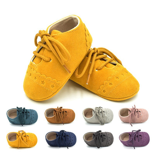 Zapatos Suaves para Bebé Primavera-Otoño con Encaje, Suela Flexible 0-1 Año