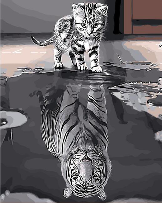 Cuadro Transformación Felino: Del Gato al Tigre