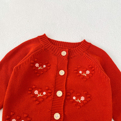 Gorro Ha Yi para Bebé Niña Rojo con Bordado de Amor - Image 25