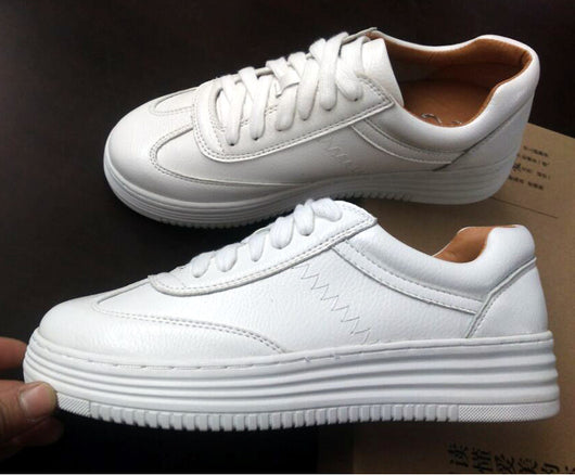 Zapatillas Deportivas Blancas Mujer - Suela Gruesa Transpirable Estilo Coreano - Image 4