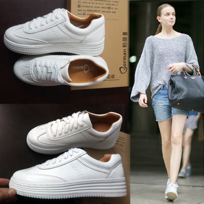 Zapatillas Deportivas Blancas Mujer - Suela Gruesa Transpirable Estilo Coreano