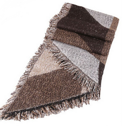Bufanda de Cachemira Cuadros Mujer - Chal Grueso Cálido Otoño Invierno - Image 10