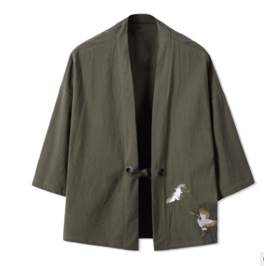 Chaqueta Cardigan Hanfu Bordada para Hombre - Estilo Tradicional Chino - Image 9