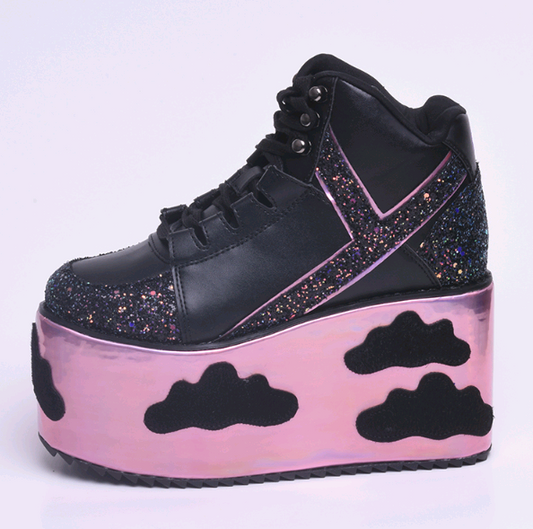 Zapatos Plataforma con Lentejuelas Negras - Estilo Cloud YRU - Image 2
