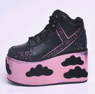 Zapatos Plataforma con Lentejuelas Negras - Estilo Cloud YRU - Image 2