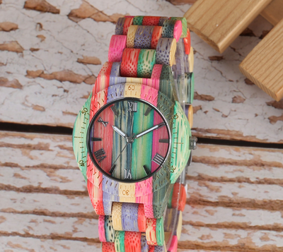Reloj de Pareja en Madera de Bambú Teñida - Image 4