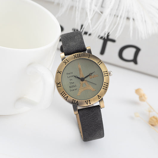 Reloj de Cuero Versátil con Números Romanos para Estudiantes - Image 4