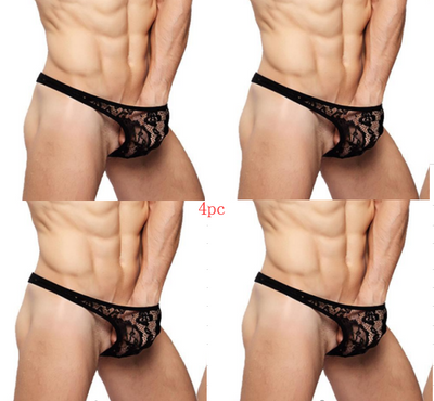 Ropa Interior Masculina de Encaje Mesh Negro - Tanga Sensual Premium - Image 4