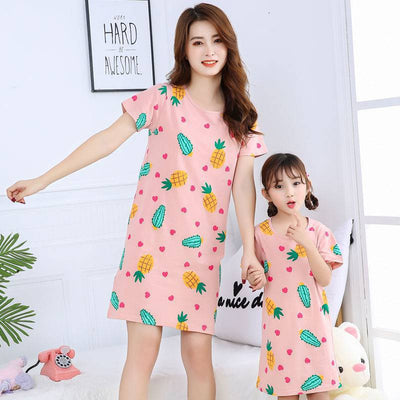 Pijama Vestido Princesa de Algodón para Niña y Mamá - Manga Corta Fresco - Image 20
