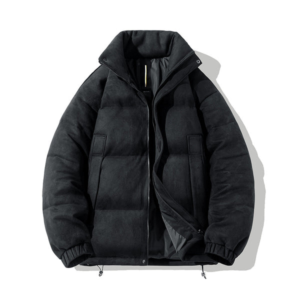 Chaqueta Corta de Plumón con Cuello Tipo Duck Blanco en Gamuza - Image 6