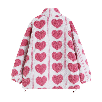 Chaqueta Puffer de Lana de Cordero con Patrón de Corazones - Image 4