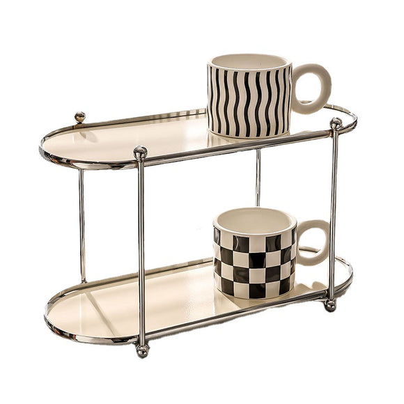 Organizador de Baño Multicapa Estilo Cream - Estantería de Almacenamiento Lujo sin Perforación