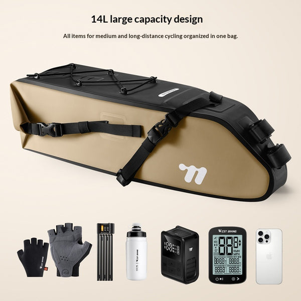 Bolsa Trasera Impermeable para Bicicleta de Larga Distancia