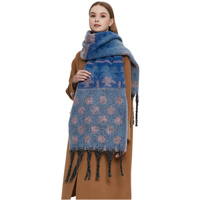Bufanda Gruesa Jacquard con Lunares y Borlas - Image 2