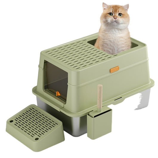 Arenero para Gatos de Acero Inoxidable Completamente Cerrado - Image 13
