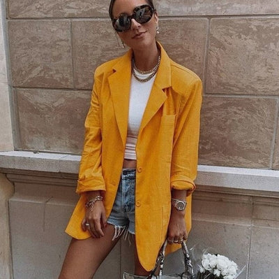 Blazer Suelto para Mujer con Hombreras y Hebilla - Diseño Versátil y Casual - Image 9