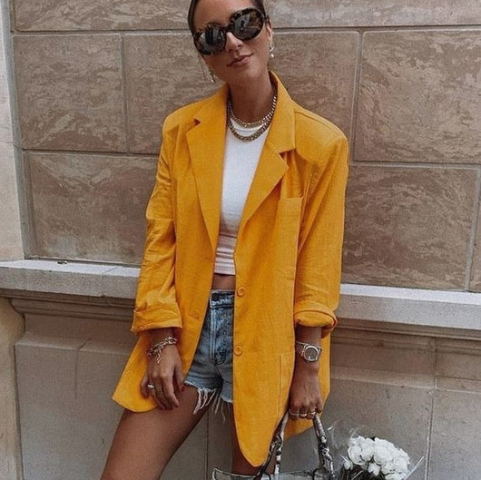 Blazer Suelto para Mujer con Hombreras y Hebilla - Diseño Versátil y Casual - Image 9