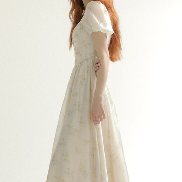 Vestido Vintage Cuadrado Elegante