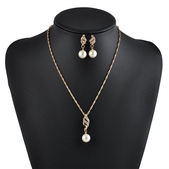 Collar de Perlas y Aretes de Lujo para Novia - Joyería Europea para Bodas y Eventos