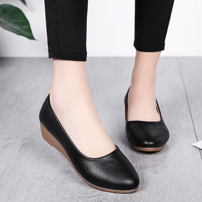 Zapatos Mocasín Cómodos con Tacón Bajo Estilo Coreano - Otoño - Image 2