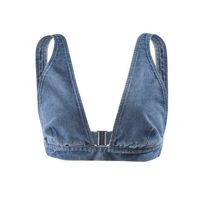 Top Denim Lavado Sexy con Cierre Posterior - Image 18
