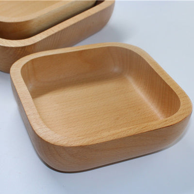 Plato Cuadrado de Madera de Caucho Japonesa - Image 12