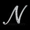 English letter brooch with diamonds N