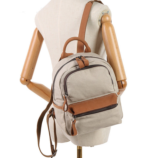 Mochila Canvas Impermeable de Color Liso para Mujer - Image 6