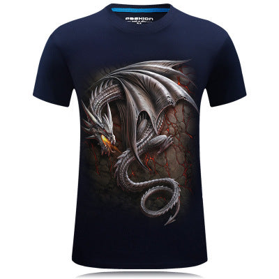 Playera Oversized Dragón Asiático - Cuello Redondo Manga Corta Talla Grande