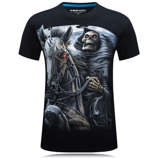 Playera 3D Cuello Redondo Suelta Manga Corta para Hombre