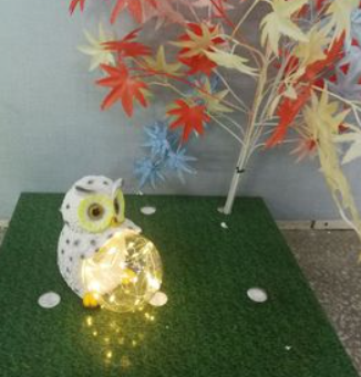 Lámpara Solar LED Decorativa Búho de Resina para Jardín - Image 6