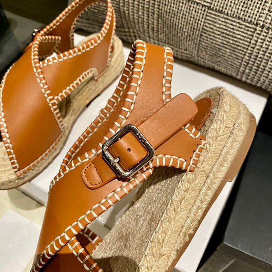 Sandalias Planas de Cuero y Cuerda de Cáñamo para Verano - Image 3